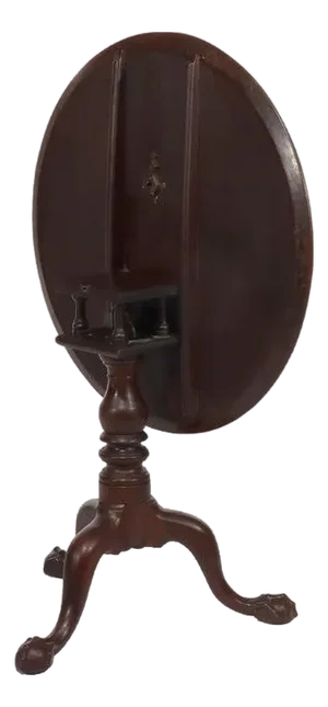 Antique Chippendale Carved Mahogany Tilt Top Table 19thC