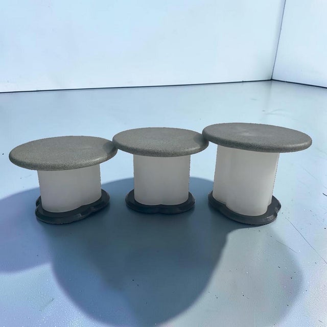 Stone Frosted Lucite and Stone Nesting Tables - Set of 3 For Sale - Image 7 of 11