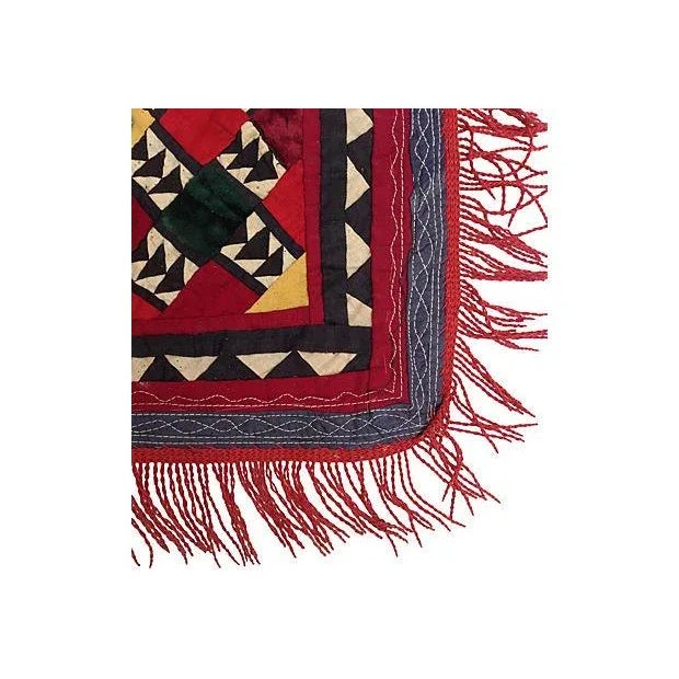 Boho Chic Patchwork Turkish Fringe Textile For Sale - Image 3 of 4