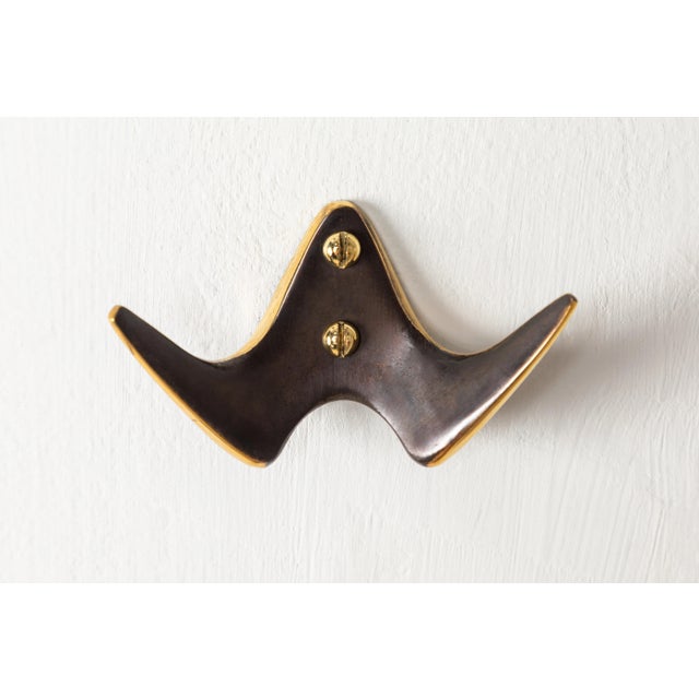 Metal Carl Auböck #4995 Patinated Brass Hook For Sale - Image 7 of 10