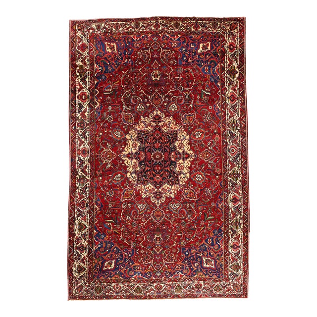 Antique Persian Bakhtiari Rug, 14'06 X 23'00 For Sale
