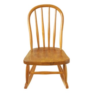 1950s Child Wooden Rocking Chair For Sale
