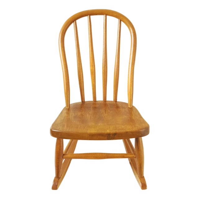 1950s Child Wooden Rocking Chair For Sale