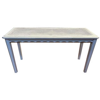 Painted Piano Bench in Cane For Sale