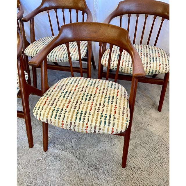 Mid Century Danish Teak Dining Chairs Style Svend Madsen For Sale - Image 9 of 12