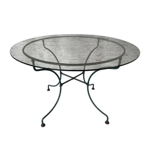 Wrought Iron Patio Table and Four Chairs, a Five Piece Set For Sale - Image 4 of 13