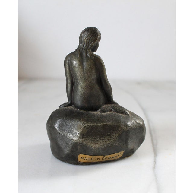 Metal Vintage Danish Cast Metal Mermaid Figure For Sale - Image 7 of 10