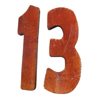 Vintage Industrial Metal Numbers - A Pair For Sale