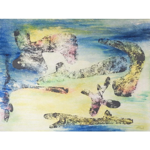 Mid Century Abstract Mixed Media Painting For Sale - Image 4 of 4