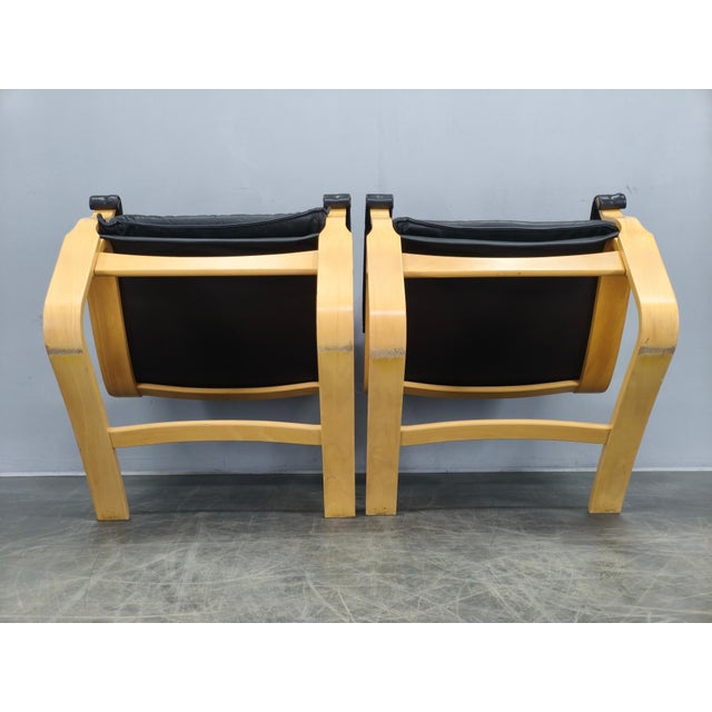Leather Lounge Chairs attributed to Åke Fribytter for Nelo Kroken, 1960s, Set of 2 For Sale - Image 3 of 18