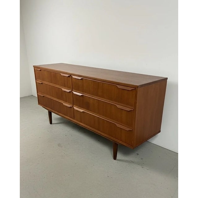 Mid-Century Modern Vintage Danish Teak Sideboard with Drawers and Doors, 1950s For Sale - Image 3 of 6