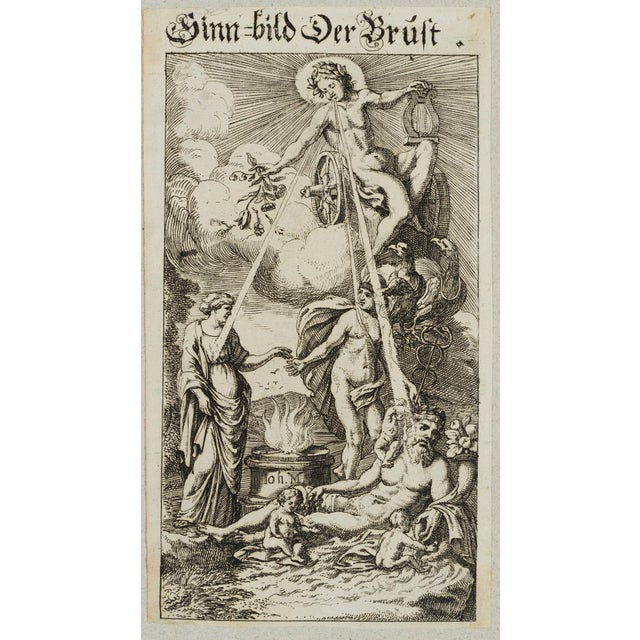Johannes Meyer jun. (1655 Zurich - 1712 ibid.): Symbol of the chest, Apollo on the chariot, 17th century,...