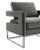 Avery Grey Velvet Chair with Silver Frame For Sale - Image 4 of 7