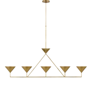 Paloma Contreras for Visual Comfort Signature Orsay XL 5-Light Linear Chandelier in Hand-Rubbed Antique Brass