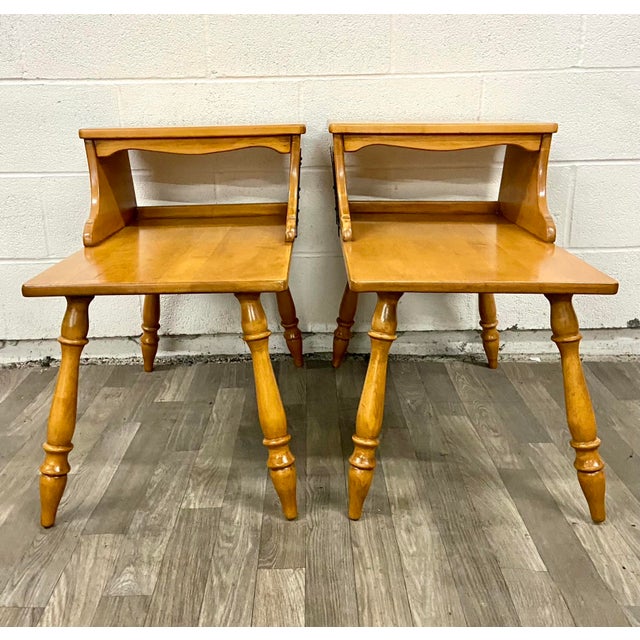 Vintage 1959 Ethan Allen Baumritter Colonial Furniture Maple Side