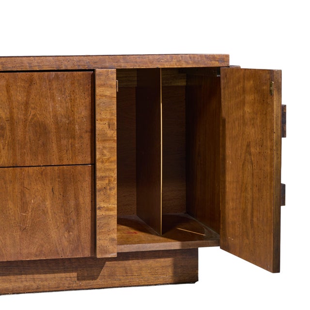 Brown Lane Staccato Brutalist Mid Century Walnut Credenza For Sale - Image 8 of 11