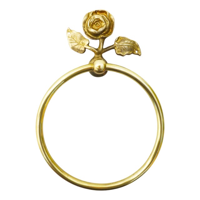 Mid-Century Modern French Rose Flower Towel Ring, 1950s For Sale