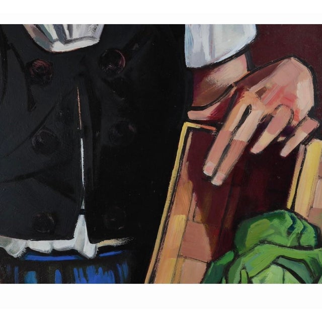 1960s Josef Lacina (1899-1975) Original Oil Painting Market Woman Vienna Signed For Sale - Image 4 of 9