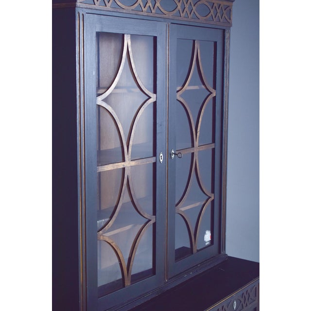 Danish Rustic Painted Cabinet with Gilt Accents For Sale - Image 6 of 14