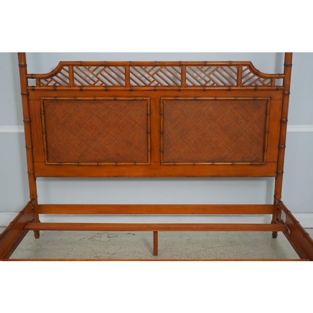 2020s Lexington King Size Faux Bamboo Canopy Bed For Sale - Image 5 of 18