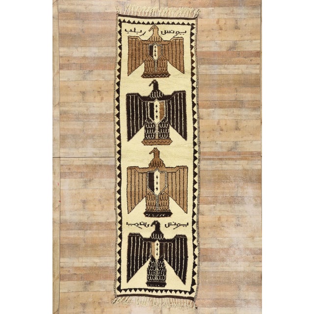 Vintage Kurdish Eagle Pictorial Rug Runner - 03'04 X 11'01 For Sale - Image 9 of 9