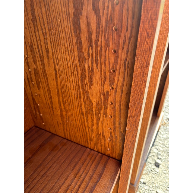 American 1990s Pair Vintage Oak Bookshelves For Sale - Image 3 of 5
