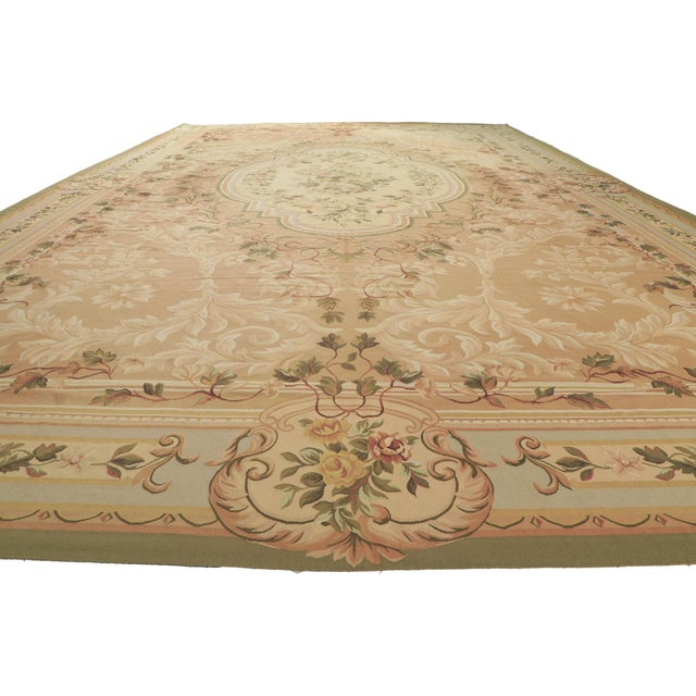 Rococo Vintage Chinese Aubusson Rug, 12'08 X 20'10 For Sale - Image 3 of 8