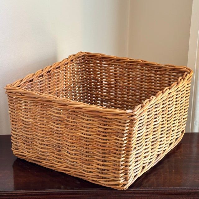 Wood Vintage French Country-Style Storage Basket For Sale - Image 7 of 13