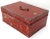 Ruby Red Antique Original Hand Painted Steel Traveling Doctors Apothecary Lock Box For Sale - Image 8 of 13