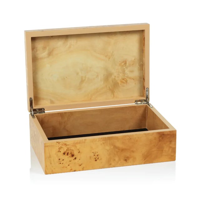 Art Deco Large Burl Wood Box For Sale - Image 3 of 5