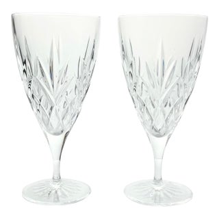 Princess House “Royal Highlights” Pair of Crystal Iced Tea Glasses For Sale