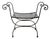Mid 20th Century Hollywood Regency Wrought Iron Saddle Seat Bench For Sale