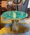 Gemstone Contemporary Round Malachite Stone Top Dining Table With Solid Brass Base For Sale - Image 7 of 8