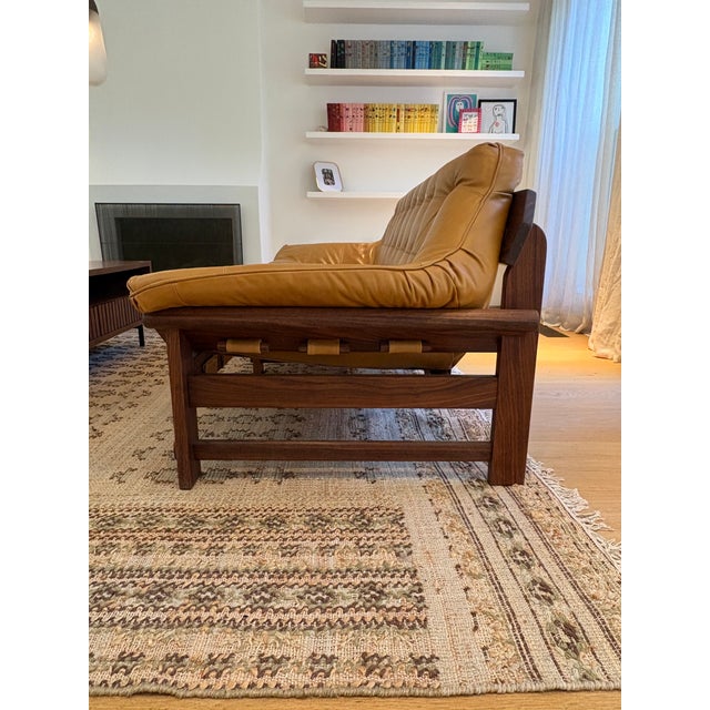 2020s Lawson-Fenning Ojai Sofa, Solid Walnut & Tan Leather Cushion For Sale - Image 5 of 7