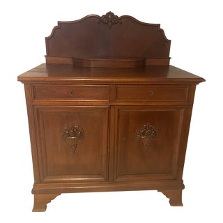 Black Forest Style Exquisitely Unique Carved Oak European Buffet/Sideboard Mid 20th Century For Sale