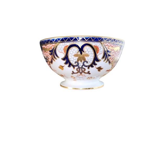 Royal Crown Derby Porcelain 19th Century Royal Crown Derby Kings Imari Footed Bowl For Sale - Image 4 of 7