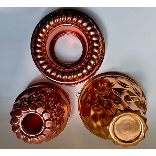 Vintage Copper Toned Aluminum Molds - Set of 3 For Sale In New York - Image 6 of 18