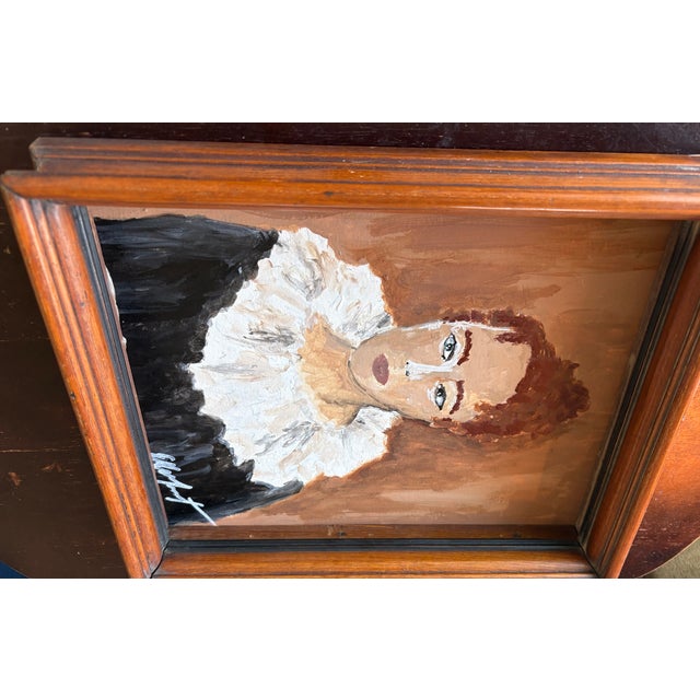 Contemporary 2025 Elle Yount Portrait of a Lady in Antique Frame For Sale - Image 3 of 4