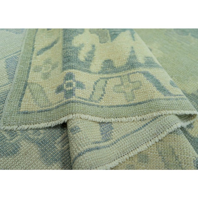 Green Turkish Oushak Rug 9'2" x 11'10" #19054 For Sale - Image 8 of 8