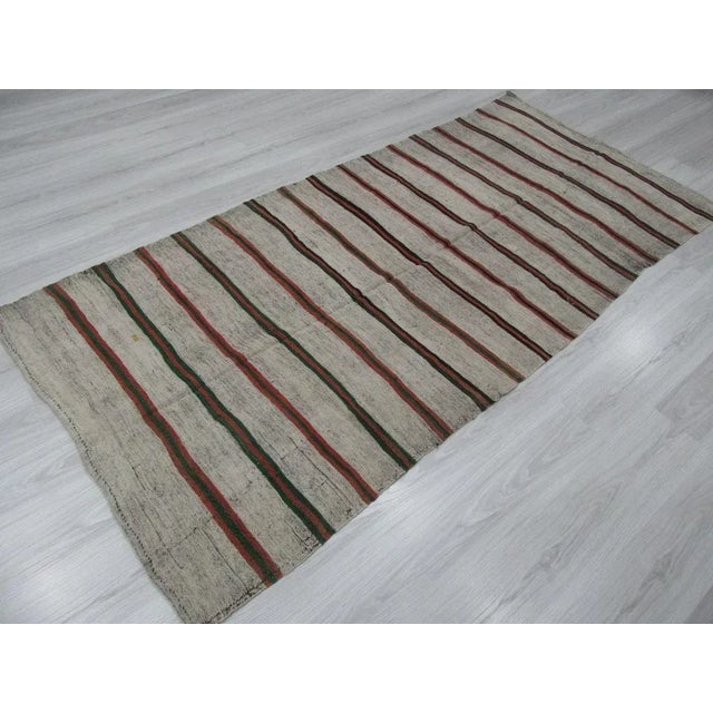 1960s Turkish Striped Kilim Rug For Sale - Image 4 of 6