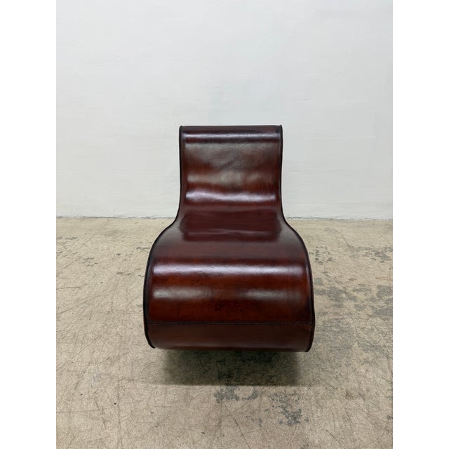 Animal Skin Gregorio Spini "Sutra" Distressed Leather Lounge Chairs for Kundalini - A Pair For Sale - Image 7 of 18
