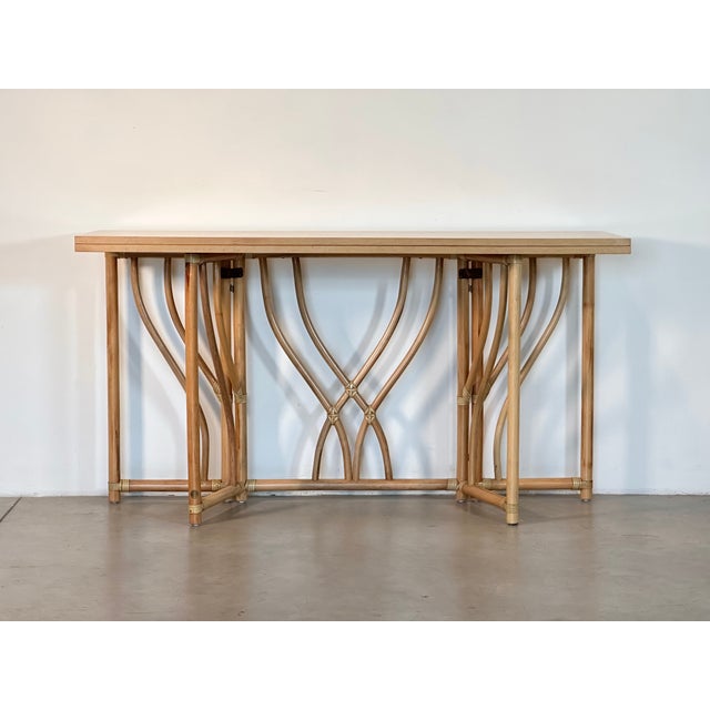 Console Table in Wood and Bamboo from IG, 1970s For Sale - Image 16 of 16