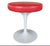 Knoll Eero Saarinen Knoll Tulip Stool Limited Edition 50 Year Anniversary Red Leather Stool For Sale - Image 4 of 5