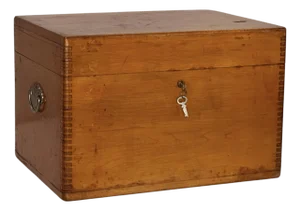 Early 20th Century Personal Writing Chest or Sailor's Ditty Box in Pine With Handles and Lock