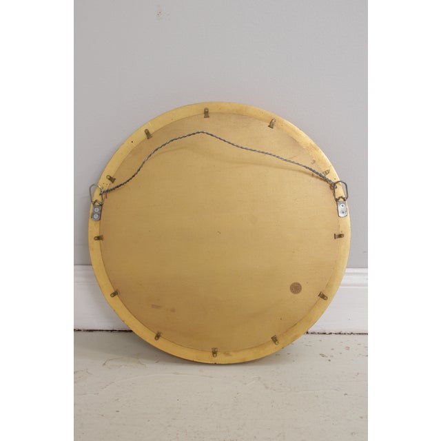 Federal Style Convex Glass Gold Finish Round Mirror For Sale - Image 13 of 15
