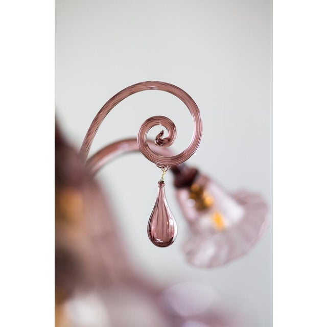 Art Deco Hanging Light in Murano Glass For Sale - Image 5 of 11