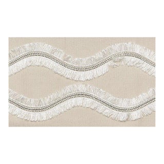 Sample - Schumacher Ogee Embroidered Tape in Neutral For Sale