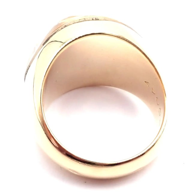 Metal Late 20th Century Cartier Myst De Cartier Yellow Gold Diamond Rock Crystal Dome Ring, Size 6 For Sale - Image 7 of 12