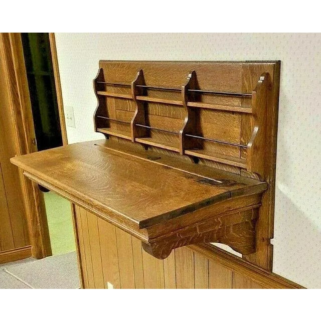 19th Century Oak Banker's Wall-Mount Shelf For Sale - Image 11 of 11