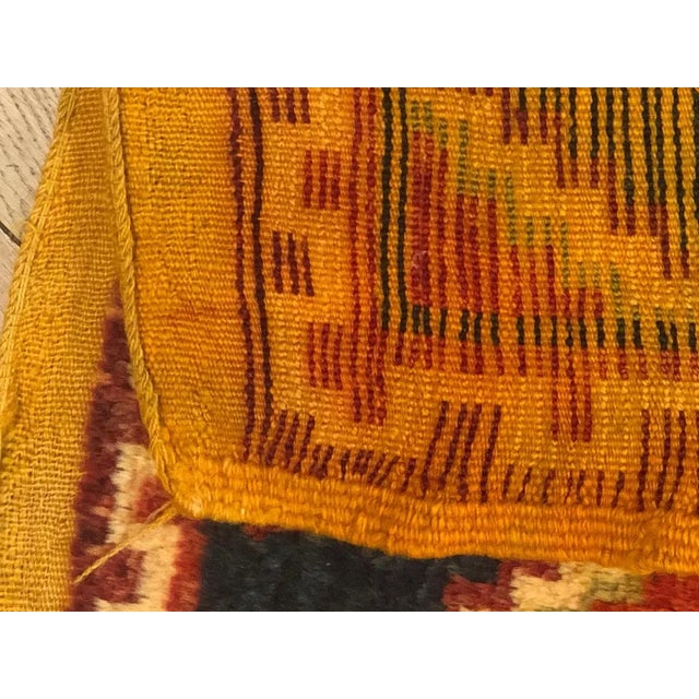 20th Century Blue Yellow Orange Berber Moroccan Rug, 1950s For Sale - Image 9 of 14